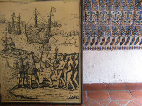 Museo las Casas Reales, Santo Domingo, Ankunft der Spanier auf der Isla Hispaniola, dominikanische Republik