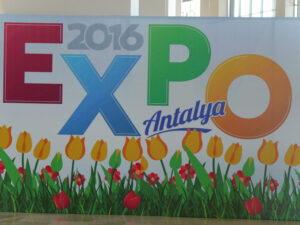 Das offizielle Expo-Schild in Antalya