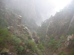 Nebel im Huangshan Gebirge in China