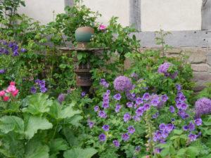 Jörg Diebels Naturgarten am Vogelsberg, das abschließende Beet auf dem Hofplatz